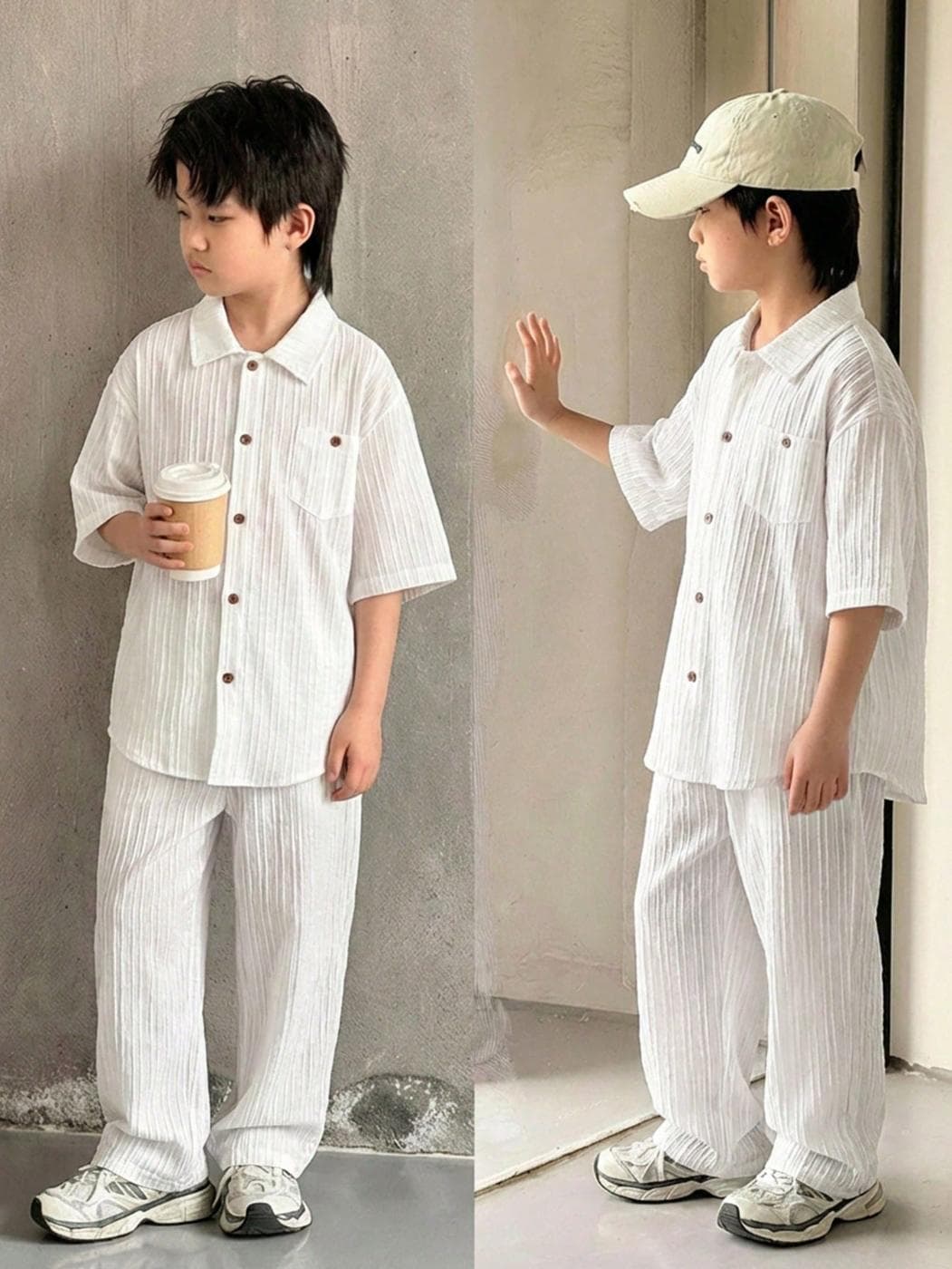 Conjunto blanco para niño, Talla 13 años Disponible