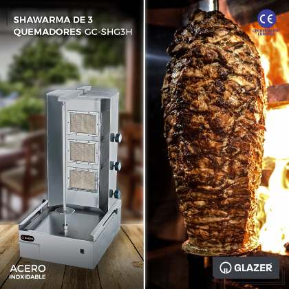 Asador de pollo y makina de chawarma para pan de carne
