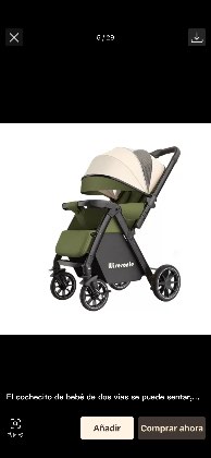 cochecito de bebé de dos vías se puede sentar, reclinable, plegable, cochecito